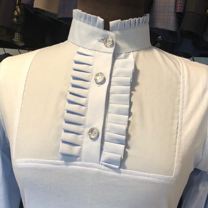 Box Pleat Highcollar Stretch Longsleeve Shirt - Image 4