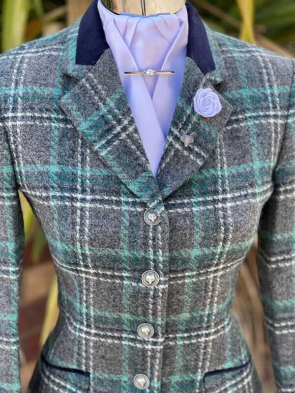 Grey Tweed/White, Teal Overcheck (Sizes 8,10 & 12) - Image 3