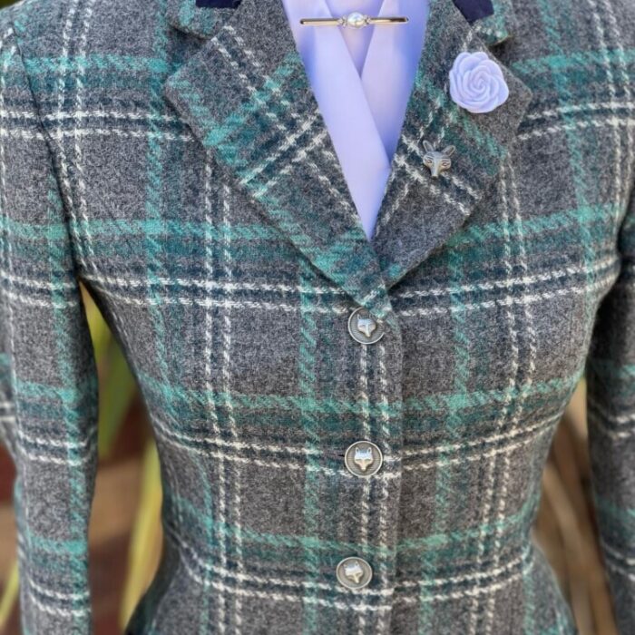 Grey Tweed/White, Teal Overcheck (Sizes 8,10 & 12) - Image 4