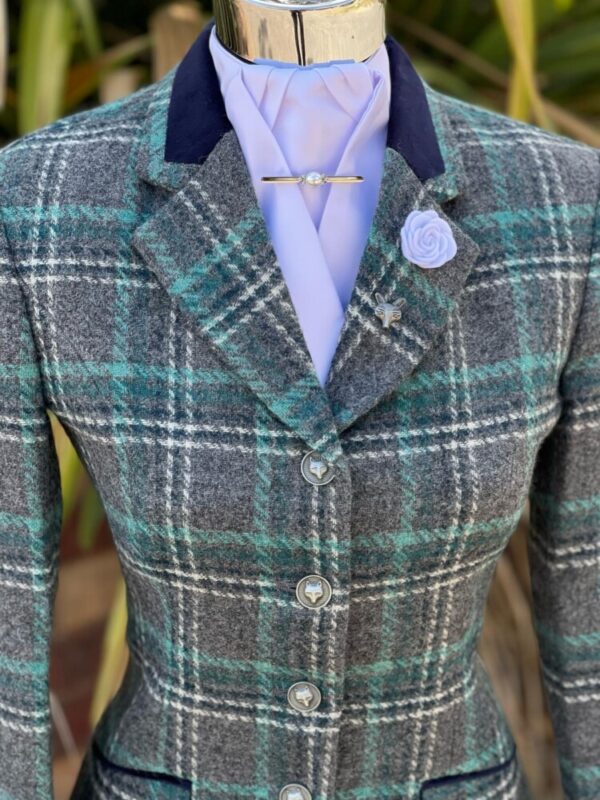 Grey Tweed/White, Teal Overcheck (Sizes 8,10 & 12) - Image 5