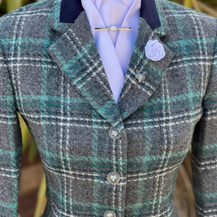 Grey Tweed/White, Teal Overcheck (Sizes 8,10 & 12) - Image 5