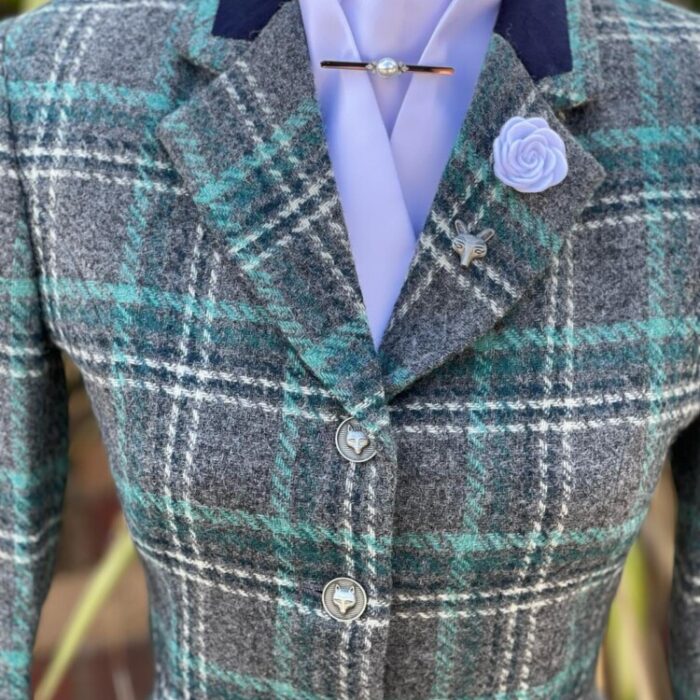 Grey Tweed/White, Teal Overcheck (Sizes 8,10 & 12) - Image 6