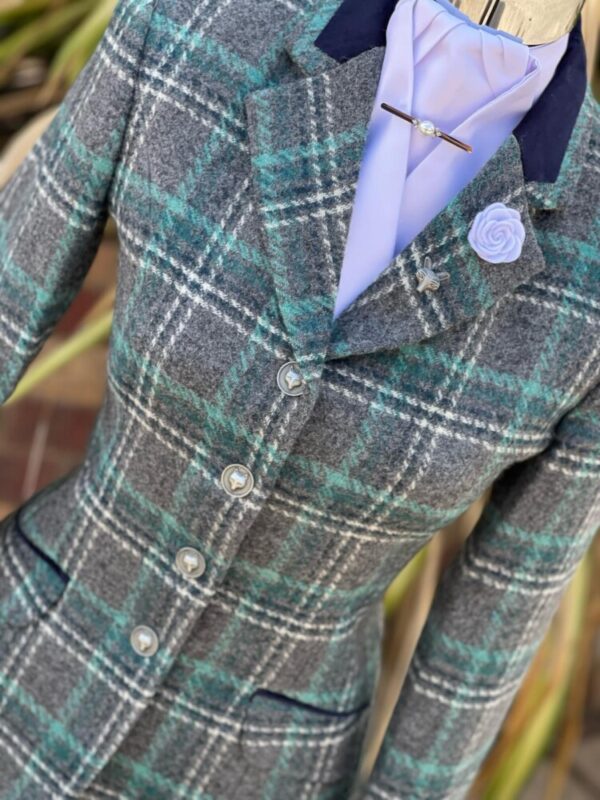 Grey Tweed/White, Teal Overcheck (Sizes 8,10 & 12) - Image 7