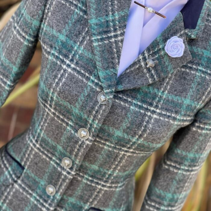 Grey Tweed/White, Teal Overcheck (Sizes 8,10 & 12) - Image 7