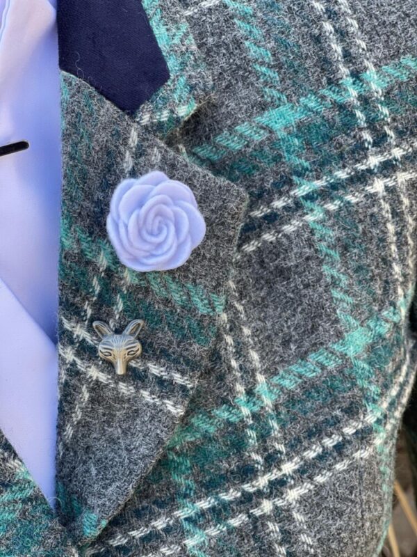 Grey Tweed/White, Teal Overcheck (Sizes 8,10 & 12) - Image 2