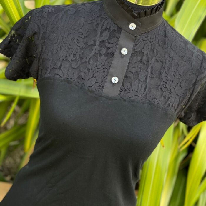 Highcollar Lace Shortsleeve Shirt - Image 7