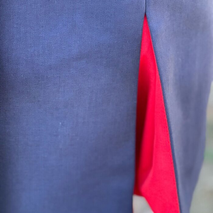 Navy Highcollar Dress/Red Trim (Size 8) - Image 4