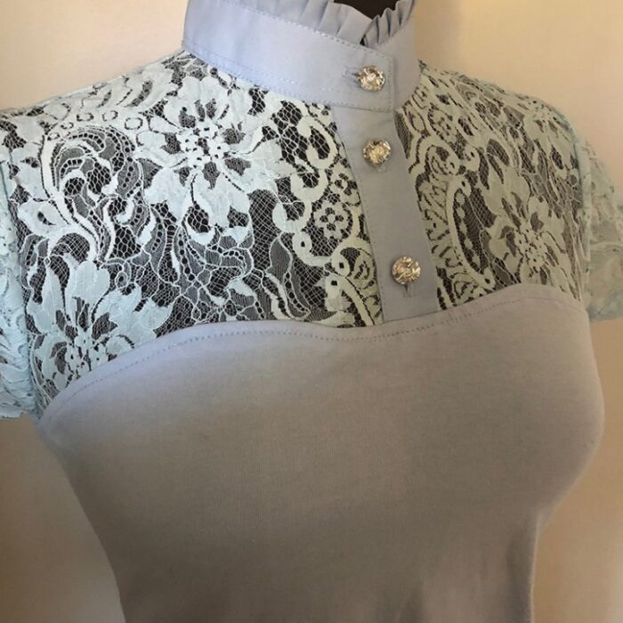 Highcollar Lace Shortsleeve Shirt - Image 10