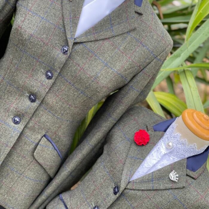 Childs Olive Tweed/Double Windowpane (Sizes 4 & 10) - Image 4