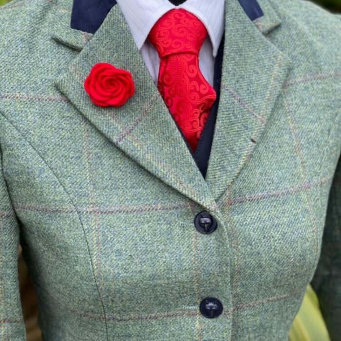 Green Tweed/Navy Velvet Trim (Size 8 & 14) - Image 6
