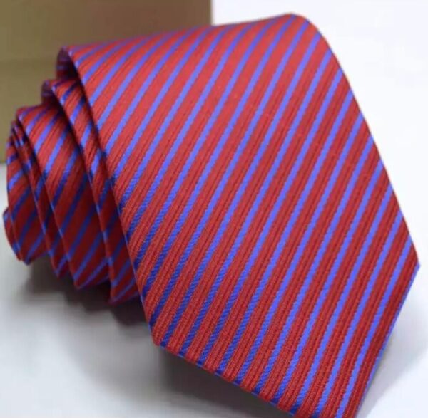 Red/ Blue stripe Tie - Image 2