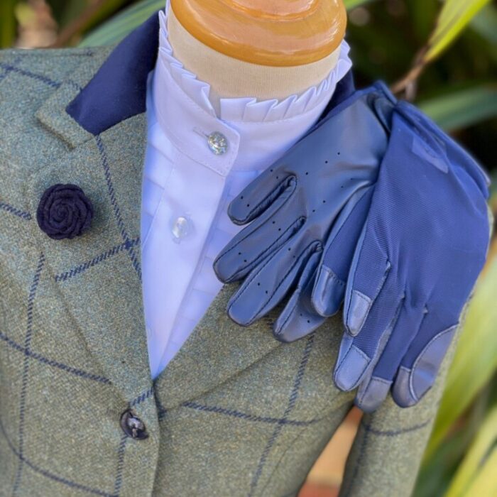 Childs Navy & Brown Mesh Gloves