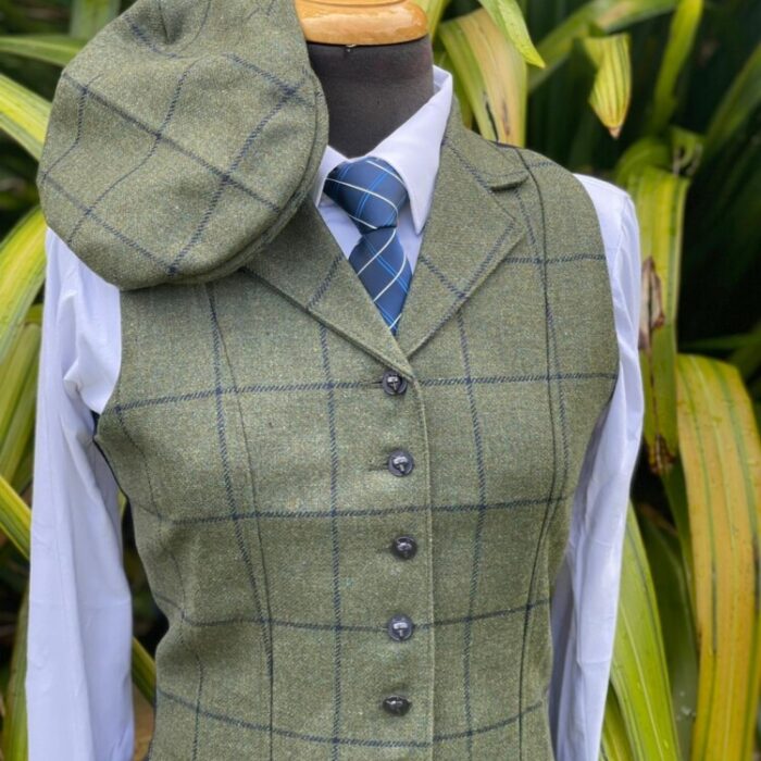 Olive English Tweed Cap