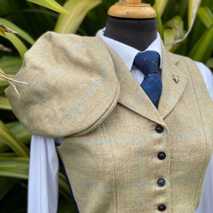 Fawn Tweed Cap/Pale Blue Overcheck
