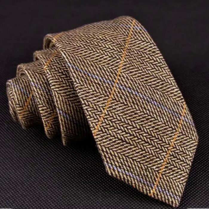 Brown Herringbone Tie - Image 3