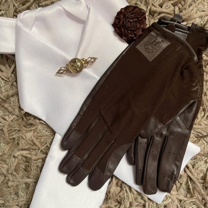 Childs Navy & Brown Mesh Gloves - Image 4