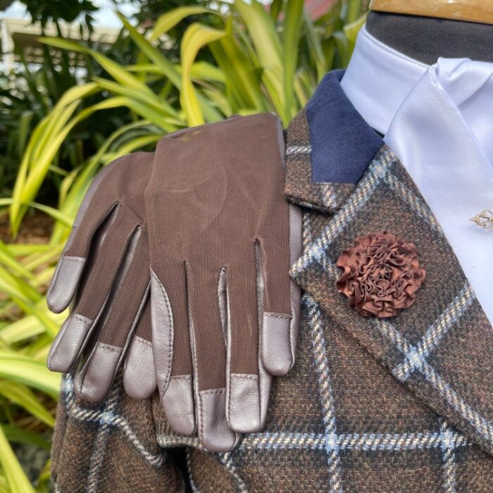 Childs Navy & Brown Mesh Gloves - Image 5