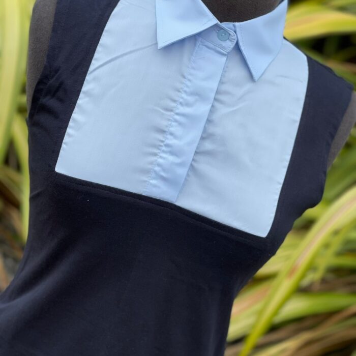 Pale Blue Collared Sleeveless Shirt - Image 3