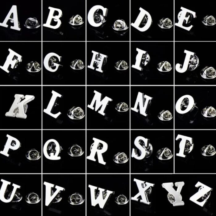 Silver Initial Lapel pins - Image 2