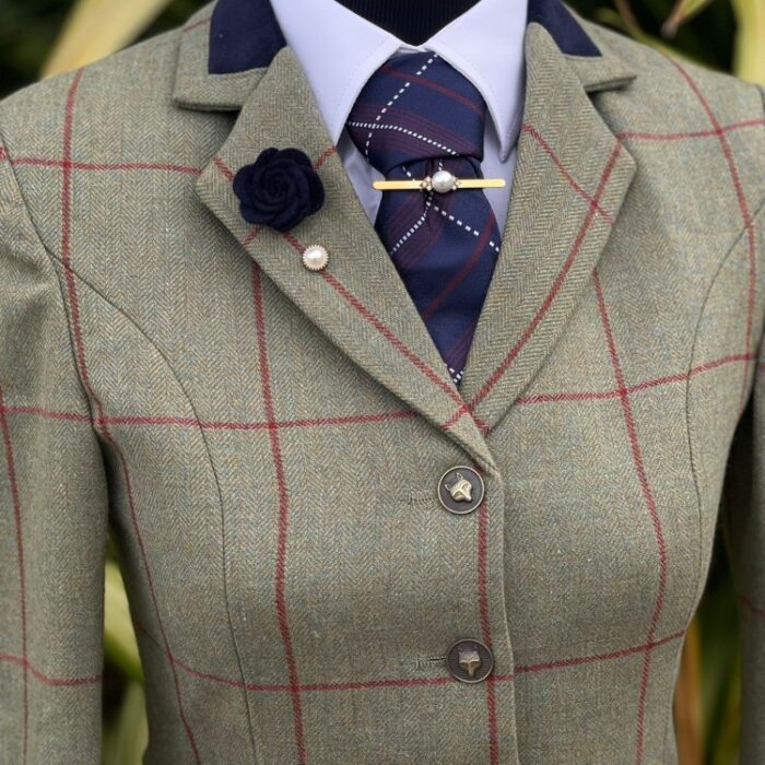 Light Olive Tweed/Burnt Red Overcheck - Image 2