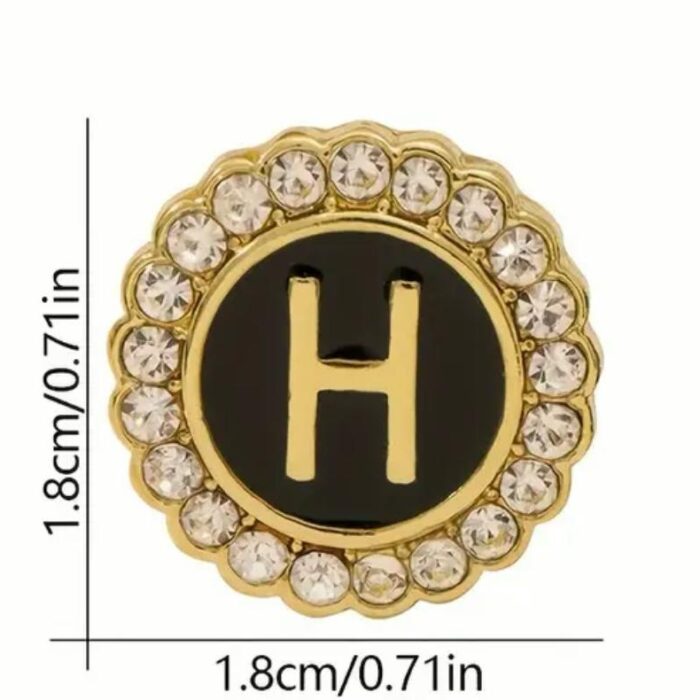 Initial Lapel Pin / Round Diamonte - Image 2