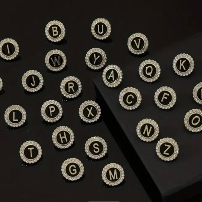 Initial Lapel Pin / Round Diamonte