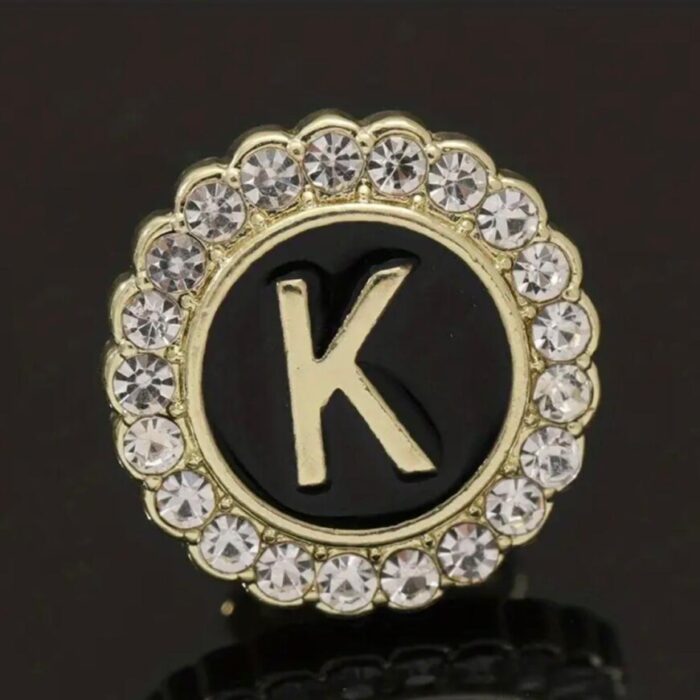 Initial Lapel Pin / Round Diamonte - Image 3
