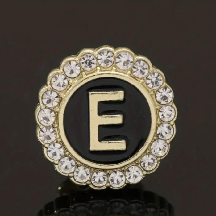 Initial Lapel Pin / Round Diamonte - Image 4