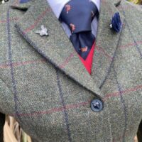 Child’s Olive Tweed/Jalapeno Windowpane - Image 2