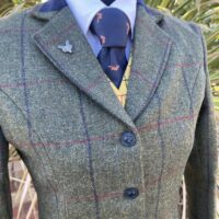 Child’s Olive Tweed/Jalapeno Windowpane