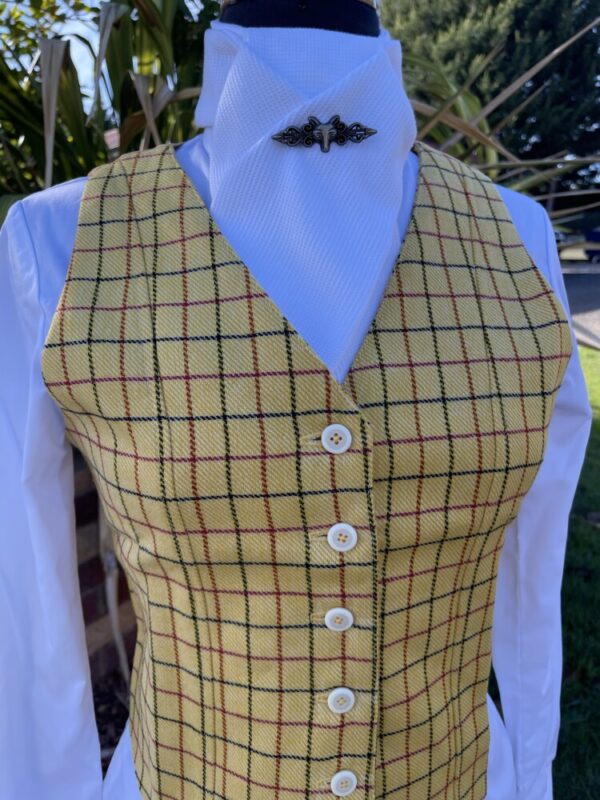 Tattersall Check Waistcoat / Cream - Image 13