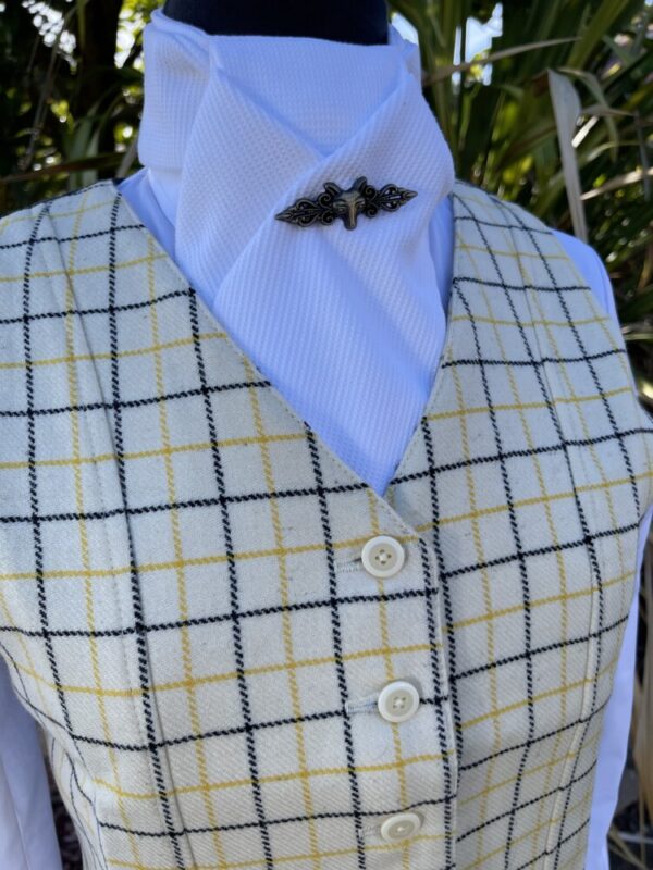 Tattersall Check Waistcoat / Cream - Image 2