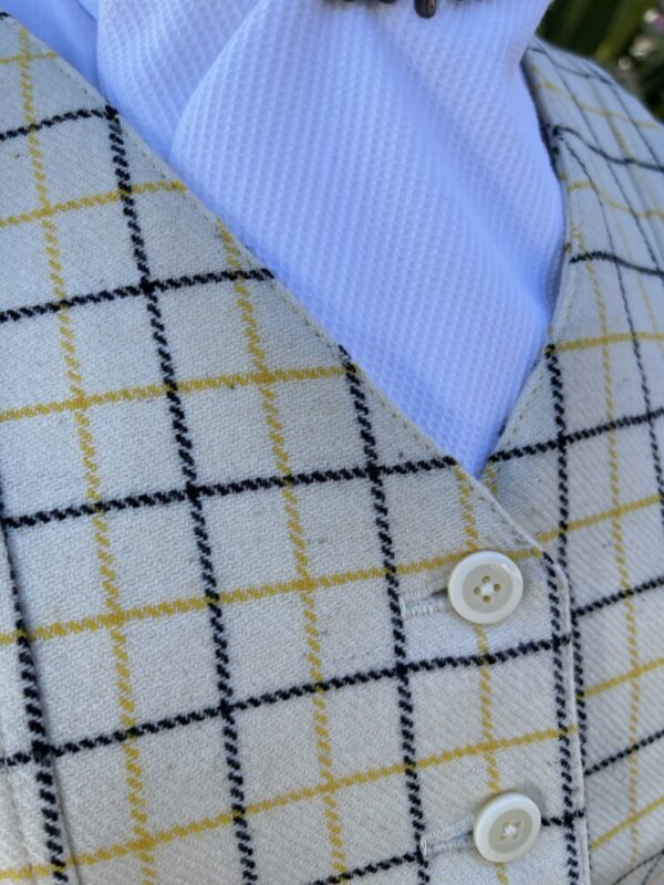 Tattersall Check Waistcoat / Cream - Image 8